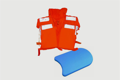 Swimming board and life vest